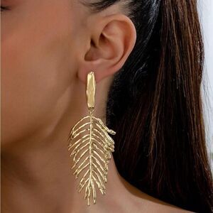 Zara Gold Leaf Drop Earrings